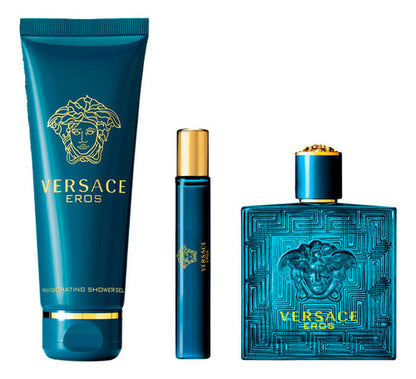 Versace Eros Set De 3 Pz Con Miniatura Para Hombre