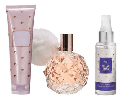 Set Perfume + Body Mist + Body Souffle Para Mujer Ariana Grande Ari Eau De Parfum 100 ml