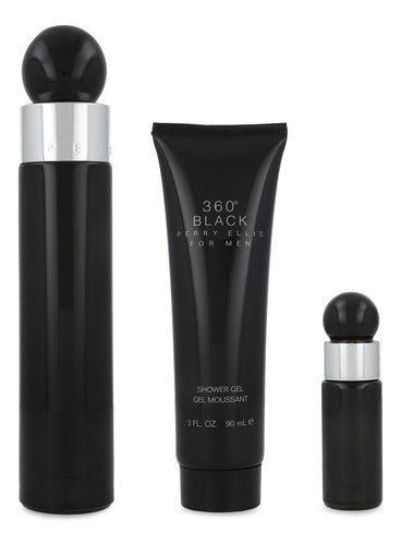 Set Perry Ellis 360° Black 3pzs 100ml Edt Volumen De La Unidad 100 Ml